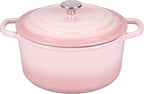 Enameled Cast Iron Dutch Oven Pot with Lid, for Sourdough Bread Baking, Round Dutch Ovens, 4.5 Quart, Pink