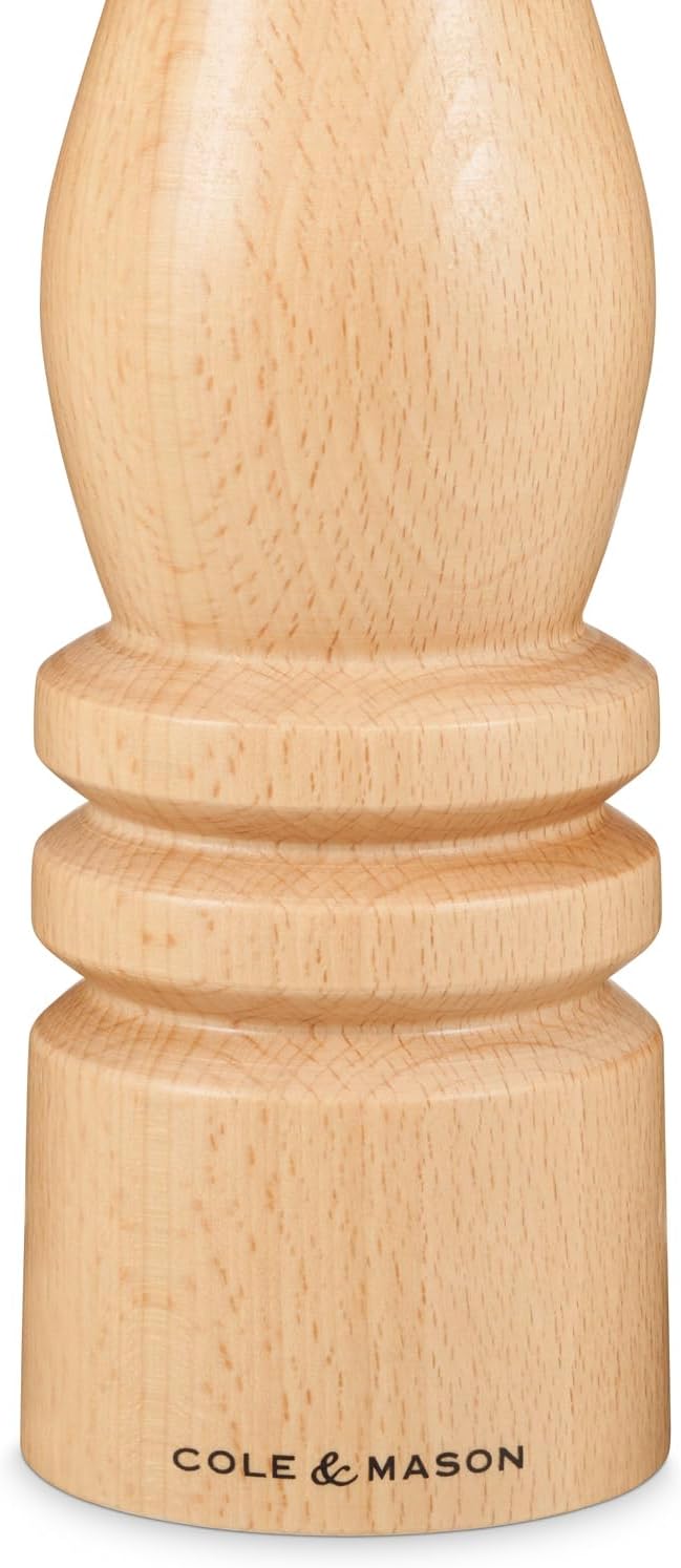 Cole & Mason London Refillable Spice Mill - Kitchen & Home Accessory - Table Salt Grinder - Salt Mill with Ceramic Mechanism - 11", Natural Beech
