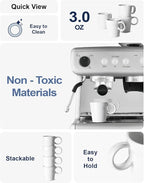 LE TAUCI 3 oz Espresso Cups, Ceramic Demitasse Cup, Mini Coffee Mugs for Home or Office, Stackable Expresso Shots Cup Perfect for Espresso Machine, Set of 4, White