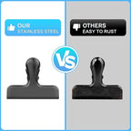 24 Pack Chip Clips, Stainless Steel Bag Clips for Food, Chip Bag Clip Heavy Duty, Food Clip Ideal for Kitchen Office Storage(Black)