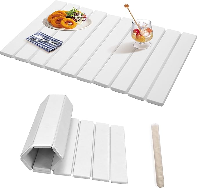 Stone Drying Mat for Kitchen Counter, Diatomaceous Earth Mats, Dish Drying Mat 24"×16", Foldable Water Absorbing Stone Dish Mat for Utensils, Pots and Bottles