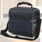 FlowFly Double Layer Cooler Insulated Lunch Bag Adult Lunch Box Large Tote Bag for Men, Women, With Adjustable Strap,Front Pocket and Dual Large Mesh Side Pockets