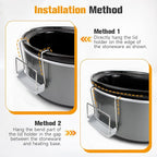SOPHICO Slow Cooker Lid Holder for Cooking, Hand Free Pot Lid Organizer, Stainless Steel Rack with Silicone Sink, Fits Most Slow Cookers, Keeps Countertop No Mess (Grey, 2 Pack)