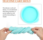 4 Pcs Layer Cake Pan Set, 6 Inch Silicone Round Cake Mold Rainbow Non-Stick Baking Tins for Jumbo Whoopie Pie Cake Vegetable Pancakes Taco Shells Pizza Crust Omelet Frittata, Resin Craft