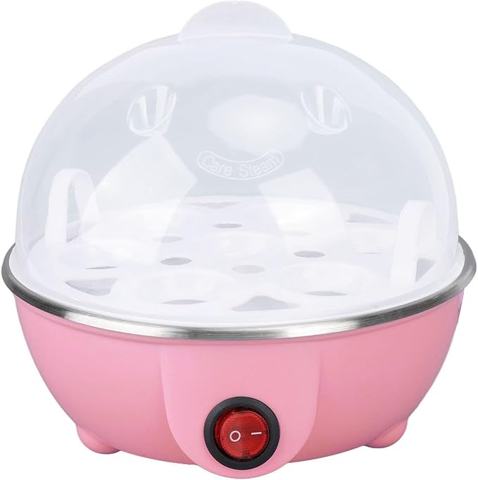 Chicken Egg Cooker Make Up to 7 Large Boiled Eggs Anti Dry Burning Automatic Power Off Egg Poacher with Heating Plate for Hard, Soft & Poached Eggs()