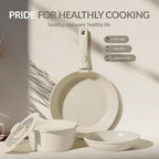 8PCS Ceramic Cookware,Nonstick Ceramic Pan, Removable Handle Pots and Pans Set, Stackable Pan Set, Nonstick Pots and Pans Set Non Stick pot for Home,RV