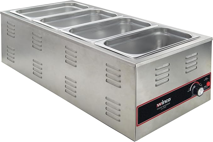 Winco Electric Portable Food Pan Warmer, 1500 W, 120V, 4/3 Size
