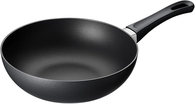 Scanpan Classic 9 1/2 inch Nonstick Stir Fry Pan – Compatible with Gas and Electric Stovetops, Metal Utensil Safe, Oven Safe to 500°F, Dishwasher Safe, Black, 2435120