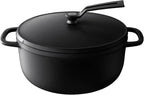 Vermicular Oven Pot 2.0 | Lightweight Enameled Cast Iron Pot | 22cm (3.7 Qt) | Non-Toxic | Induction-compatible | Dutch Oven | Made in Japan | Matte Black