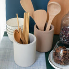 Selegna Instant Dry Utensil Holder for Kitchen Countertop, Diatomite Stone Utensil Caddy, Diatomaceous Earth Kitchen Utensil Organizer | Quick Drying Water Absorbing Pottery for Sink organization