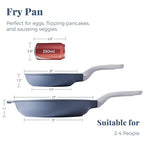 PRICUSIS Nonstick Ceramic Frying Pan, Skillet with Stay Cool Handle, Egg & Omelet & Chef's Pan, Induction Compatible & Oven Safe, Dishwasher Safe, PTFE PFAS & PFOA Free (8+12 Inch)