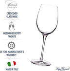 Luigi Bormioli Crescendo Bordeaux Wine Glasses, Set of 4-20 Oz. Lead-Free Crystal with Titanium Reinforced Stems - Laser Cut Rims, Seamless Design & Flat Foot - Made in Italy, Dishwasher Safe