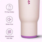 VINUR 40 oz Tumbler with Handle-Stainless Steel Vacuum Insulated Tumbler Cup for Travel, Reusable Coffee Mug with Lid and Straw (Pink)