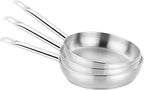 BRA COOKWARE Profesional 3 Frying Pan Set | 8 + 9.5 + 10.2 inches Professional Skillet | Stainless Steel Pan w/o Non-Stick | All Stovetop Compatible Skillet | 100% FOA Free | Brushed Finish