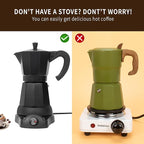 Cafetera Espresso Maker, 6 Cup Portable Coffee Machine, 300ml Portable Cafeteras Electricas Modernas, Electric Moka Pot with Detachable Base & Overheat Protection, Coffee Gift for Home Travel