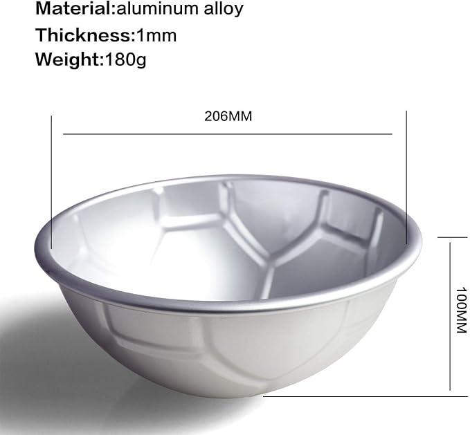 Big 8-inch Half Soccer Ball Football Shaped Birthday Cake Pan Bakeware Pastry Baking Cake Decorating Pan Mold