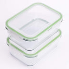 63 Oz 2 Pcs Large Glass Food Storage Containers 8 Cups Family Size Set Baking Containers with Locking Lids Storing food, BPA Free Leak Proof Microwave Oven Safe (2, 63 OZ)