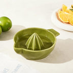 Ceramic Lemon Juicer Reamer Manual Citrus Lime Hand Squeezer Bowl with Handle and Pour Spout, Handheld, Easy to Use and Clean