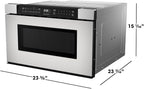 SHARP SMD2440JS Microwave Drawer Oven, 24-inch, 1.2 Cubic Feet, 950 Watt, Angled Touch Control Panel, Stainless Steel
