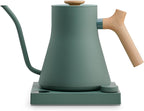 Fellow Stagg EKG Pro Electric Gooseneck Kettle - Pour-Over Coffee and Tea, Quick Heating, Precise Temperature Control, Scheduling, Built-in Brew Timer, Smoke Green with Maple Wood Handle, 0.9 Liter