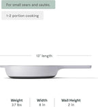 Caraway Cast Iron Skillet - 8” Enameled Cast Iron Pan With 3 Layer Enamel Coating - No Seasoning Required - Compatible With All Stovetops - Free From Forever Chemicals - Gray