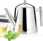 Easyworkz Stainless Steel Teapot with Removeable Infuser 27 oz Stovetop Tea Maker for Fruit Herbal and Infusion Tea