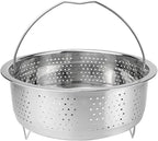 Metal Steamer Insert Steaming Rack with Handle Stainless Steel Steamer Basket Rice Cooker Steaming Basket for Kitchen Dim Sum Dumplings Bun（22cm）