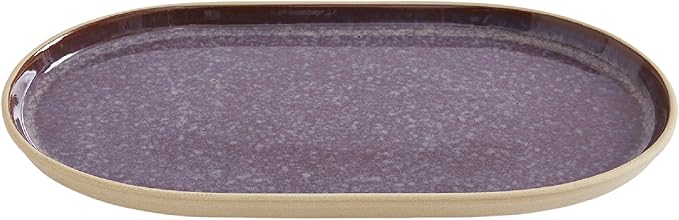 Portmeirion Minerals Oval Dish (12"x 6.4") - Stoneware Tableware with Unique Amethyst Glaze - Contemporary Dining & Essential Scandinavian Entertaining, Durable Ceramic Server for Meals & Gatherings