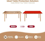 SereneGrace Elastic Table Cover, Windproof Tablecloth, 42x72 Inch Reusable Spandex Fitted Stretch 6-Foot Rectangle Table Cloth for Dining Room, Banquets, Events, Craft Displays, Parties, Red