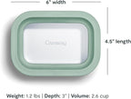 Caraway Mini Rectangle Food Storage Container - 2.6 Cup Glass Storage Container for Food - Non-Toxic Ceramic-Coated Glass - Air Release Technology - Compact & Stackable Design - Mist