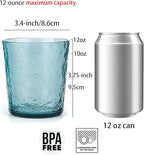KX-WARE 12-ounce Acrylic Old Flashion Glasses Plastic Tumblers, set of 8 Green