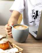 Coffee Mugs Set of 4, 16 oz Ceramic Coffee Cups for Latte, Tea, Milk, Cereal, Cappuccino, Stoneware Tea Cups for Housewarming Wedding Gifts, Microwave & Dishwasher Safe, Pebble Gray