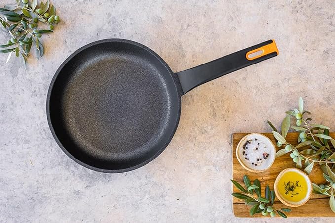 BRA COOKWARE Efficient Pro 3 Frying Pan Set | 8 + 9.5 + 11 inches Cast Aluminum Frypans | Profile Plus Non-Stick | All Heat Sources Compatible | PFOA Free | Heat-Resistant Handle | Non Deformable