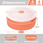 Webake 4 Inch Silicone Air Fryer Egg Molds with Lids, 4 oz Creme Brulee Dishes Shallow Ramekins, Food Storage, Microwave Egg Poacher, Set of 4