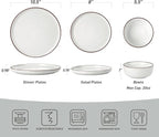 Famiware Mercury 24 Pieces Dinnerware Sets, Plates and Bowls Sets for 8, Microwave and Dishwasher Safe Dish Set, White