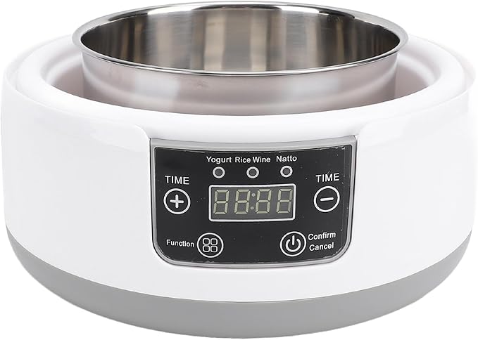 Pilipane Electric Yogurt Maker Machine 1.2L Homemade Yogurt Natto Maker Small Home Yogurt Incubator with Jars Stainless Steel Liner
