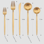 Matte Gold Silverware Set, Vanys 20 Piece Stainless Steel Cutlery Flatware Set, Kitchen Utensil Sets for 4, Tableware With Knife Spoons And Forks Set, Satin Finished Polished