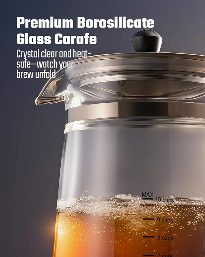 Percolator Coffee Pot Electric 10 Cup, Automatic Keep Warm, Stainless Steel Basket, Cool-Touch Handle