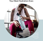 Corkcicle Sport Canteen Insulated Tumbler, Powder Blue, 32 oz – Reusable Water Bottle Keeps Beverages Cold for 25 Hours & Hot 12 Hours – Cupholder Friendly Tumbler with Screw-On Cap