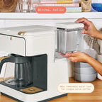 Beautiful Multi-Brew Drip Coffee Maker & Single Serve Machine, Glass Carafe, Keep Warm, Travel Mug Friendly, 3 brew settings, Touch-activated home and kitchen by Drew Barrymore (White)