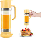Glass Honey Dispenser No-Drip with Handle – 12 oz Maple Syrup Jar Dispenser for Coffee, Pancakes & Waffles – Elegant Glass Syrup Container for Easy Pouring – Honey Jar for Kitchen & Breakfast Table