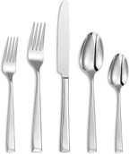 20-Piece Alexander Fine Silverware Set, Service for 4, 18/10 Stainless Steel, Well Made, Dishwasher Safe, Heavy Duty Flatware Set