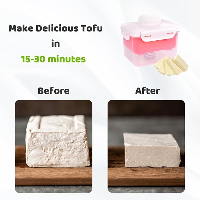 Adjustable Tofu Press - Effortlessly Remove Water from Silken, Firm & Extra Firm Tofu, BPA-Free, Dishwasher Safe - Perfect for Tofu and Cheese Enthusiasts
