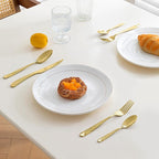 24-Piece Golden Hammered Silverware Set, Food-Grade Stainless Steel Flatware Service for 6, Modern Cutlery Utensil Set with Forks Knives Spoons, Mirror Polished, Dishwasher Safe for Kitchen Dining