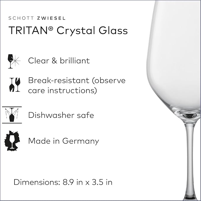 SCHOTT ZWIESEL Forté All Purpose Glass 15 Ounce (Set of 6), Drinking Glasses for Water, Beverages and Mixed Drinks, Dishwasher-Safe Tritan Crystal Glasses, Made in Germany