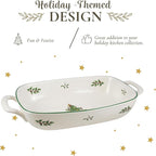 Spode Christmas Tree Oval Breadbasket, 12 Inch Handled Bowl for Fruit, Bread, Cookies - Porcelain Gift, Holiday Serveware & Oven to Table Dish, Dishwasher Safe Tableware