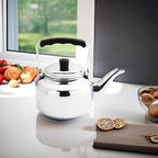 Chandler 1.56 Liter Tea Pots, Vintage Tea Kettle - 0.4mm Stainless Steel Pot - Hard to Dent | Ergonomic Handle with a Cool Grip | Portable Tea Kettle For Camping (Silver Colour)