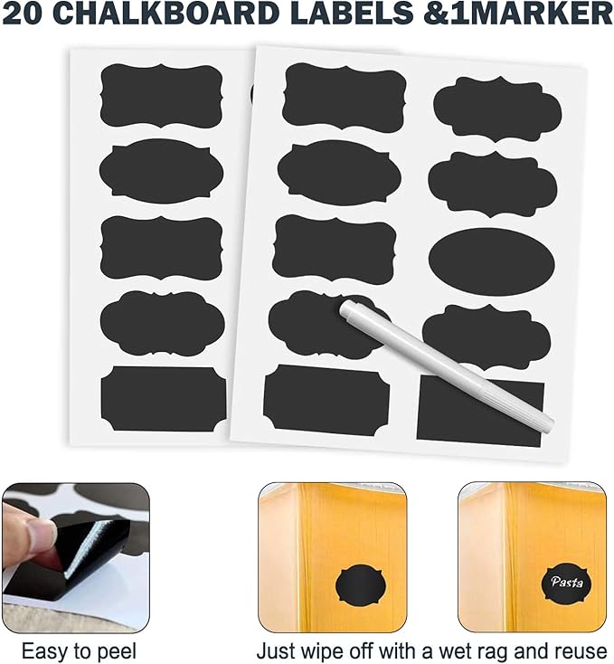 M MCIRCO Extra Large 7qt / 6.5L/220oz Tall Food Storage Containers, WIDE & DEEP, 4-Piece Plastic Airtight Kitchen Pantry Storage Containers for Flour, Sugar, with 4 Measuring Cups,20 Labels