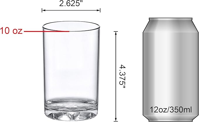 Amazing Abby - Liberty - 10-Ounce Plastic Tumblers (Set of 6), Drinking Glasses, Reusable Cups, BPA-Free, Shatter-Proof, Dishwasher-Safe (Made of Plastic, NOT Glass)