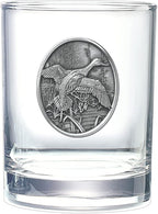 Heritage Pewter Pintail Duck Double Old Fashion | Double Rocks Glass 14 OZ for Liquor | Expertly Crafted Pewter Glass